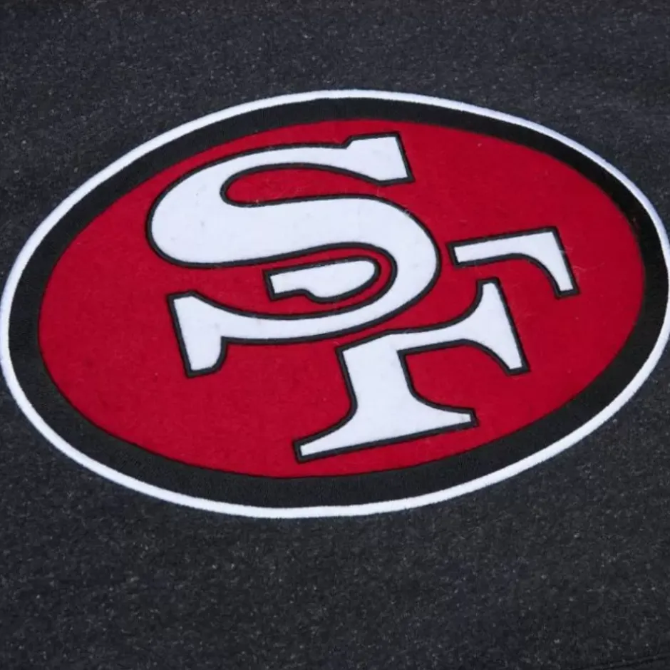 Men Mitchell & Ness Hoodies & Sweatshirts-Snow Washed Fleece Hoodie San Francisco 49Ers