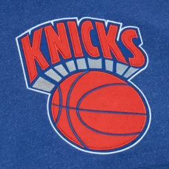 Men Mitchell & Ness Hoodies & Sweatshirts-Snow Washed Fleece Hoodie New York Knicks