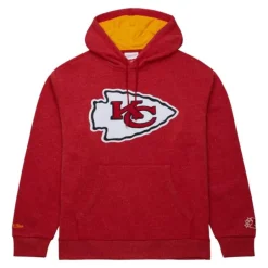 Men Mitchell & Ness Hoodies & Sweatshirts-Snow Washed Fleece Hoodie Kansas City Chiefs