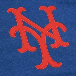 Men Mitchell & Ness Hoodies & Sweatshirts-Snow Washed Fleece Hoodie Vintage Logo New York Mets