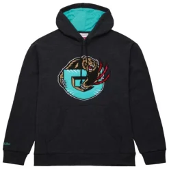 Men Mitchell & Ness Hoodies & Sweatshirts-Snow Washed Fleece Hoodie Vintage Logo Vancouver Grizzlies