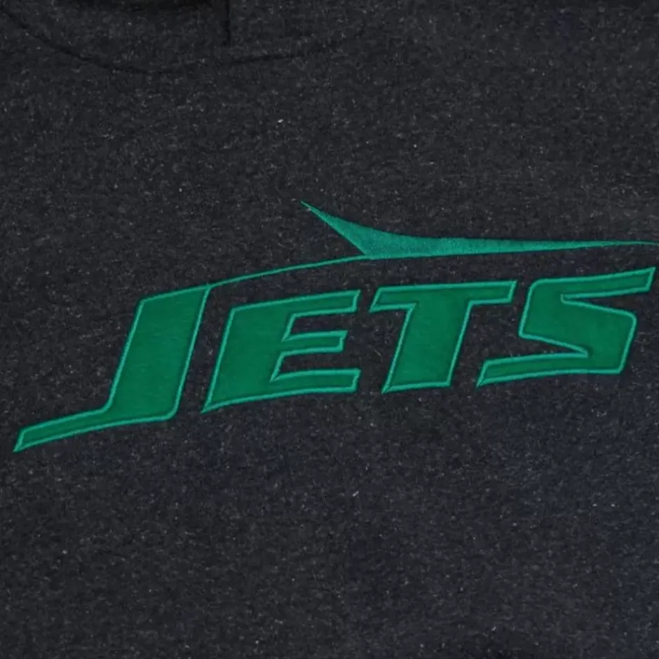 Men Mitchell & Ness Hoodies & Sweatshirts-Snow Washed Fleece Hoodie New York Jets