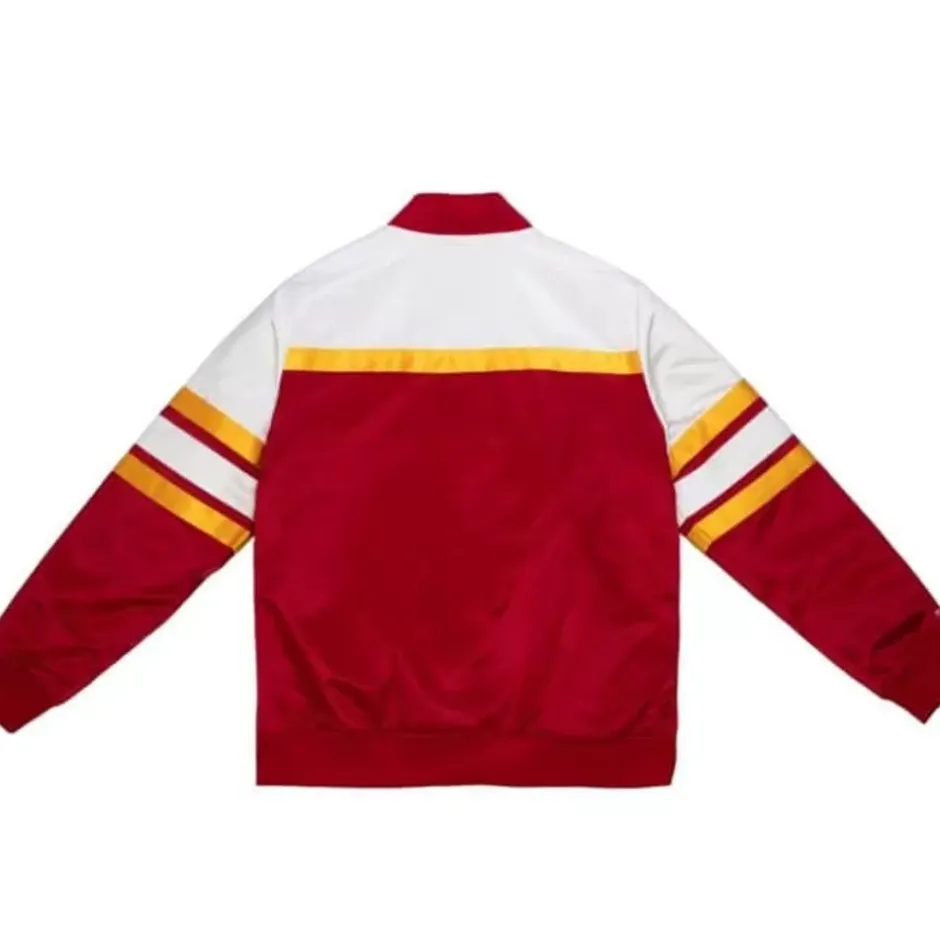 Men Mitchell & Ness Jackets & Outerwear-Special Script Heavyweight Satin Jacket Atlanta Hawks