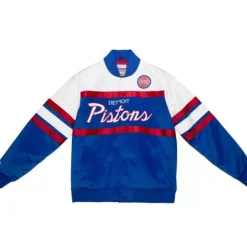 Men Mitchell & Ness Jackets & Outerwear-Special Script Heavyweight Satin Jacket Detroit Pistons