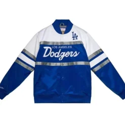 Men Mitchell & Ness Jackets & Outerwear-Special Script Heavyweight Satin Jacket Los Angeles Dodgers