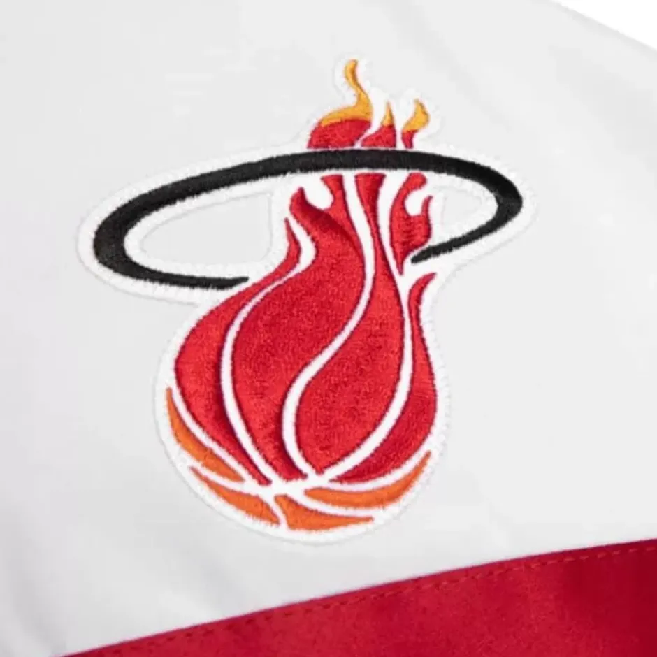 Men Mitchell & Ness Jackets & Outerwear-Special Script Heavyweight Satin Jacket Miami Heat