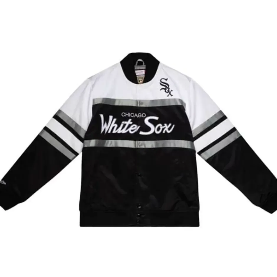 Men Mitchell & Ness Jackets & Outerwear-Special Script Heavyweight Satin Jacket Chicago White Sox