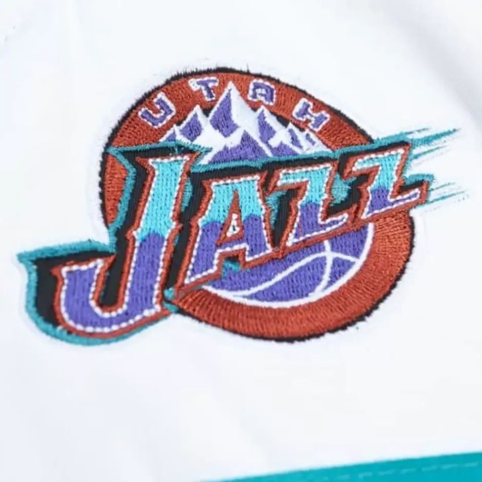 Men Mitchell & Ness Jackets & Outerwear-Special Script Heavyweight Satin Jacket Utah Jazz