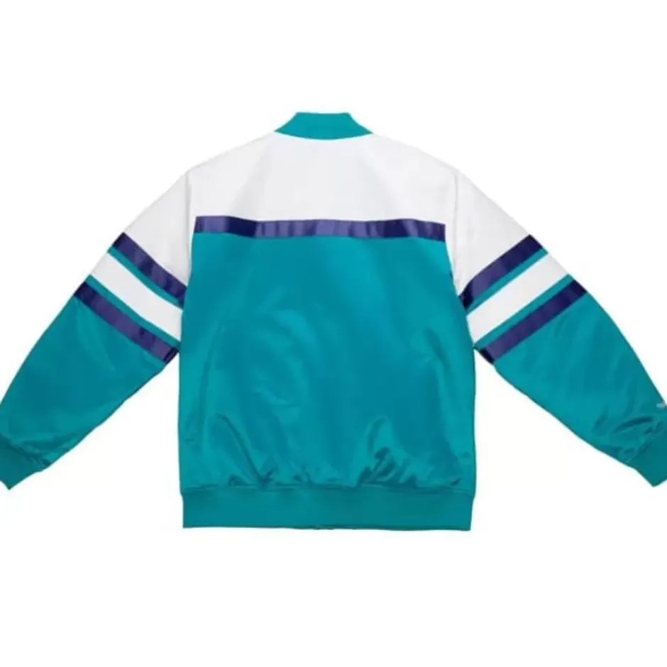 Men Mitchell & Ness Jackets & Outerwear-Special Script Heavyweight Satin Jacket Charlotte Hornets