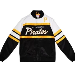 Men Mitchell & Ness Jackets & Outerwear-Special Script Heavyweight Satin Jacket Pittsburgh Pirates