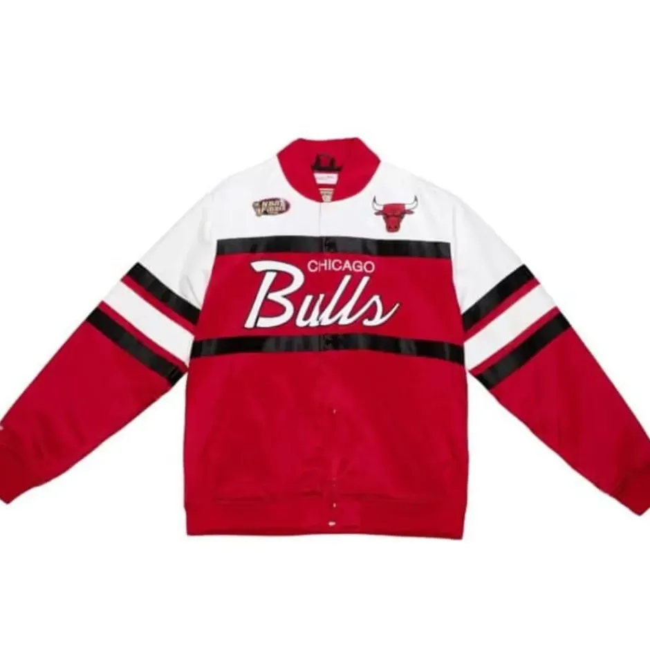 Men Mitchell & Ness Jackets & Outerwear-Special Script Heavyweight Satin Jacket Chicago Bulls