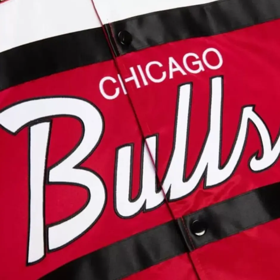 Men Mitchell & Ness Jackets & Outerwear-Special Script Heavyweight Satin Jacket Chicago Bulls