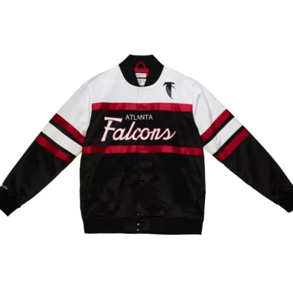 Men Mitchell & Ness Jackets & Outerwear-Special Script Heavyweight Satin Jacket Atlanta Falcons