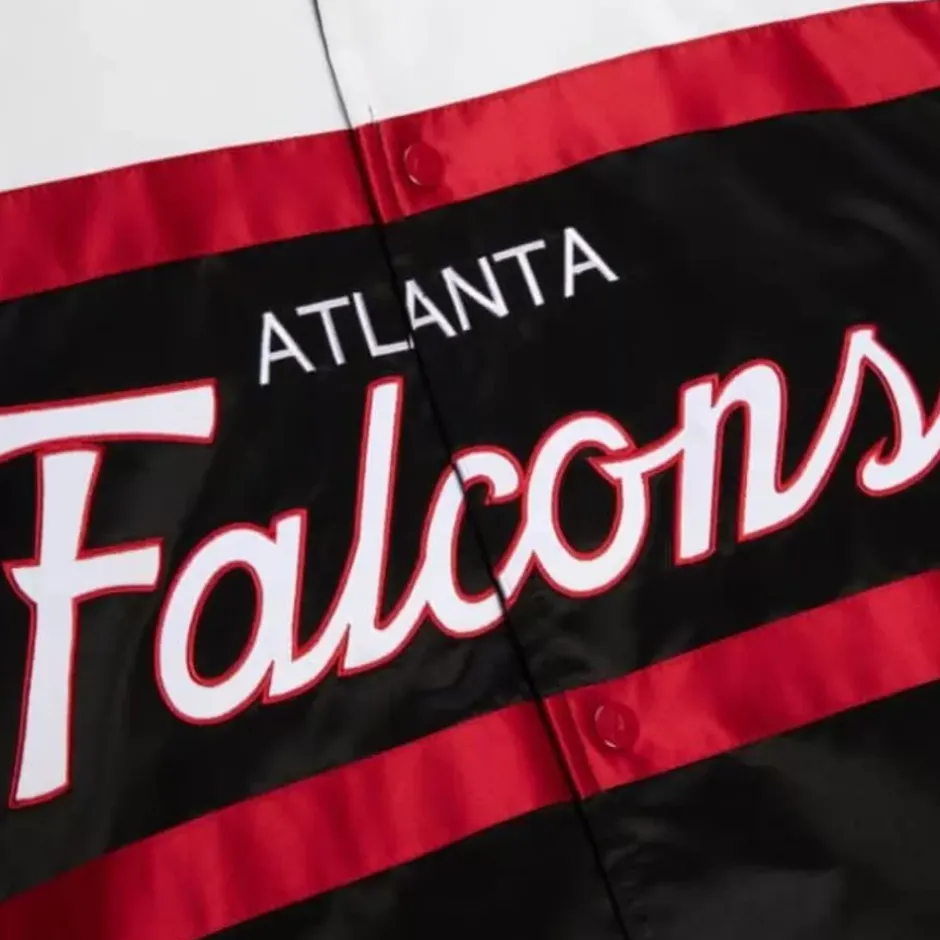 Men Mitchell & Ness Jackets & Outerwear-Special Script Heavyweight Satin Jacket Atlanta Falcons