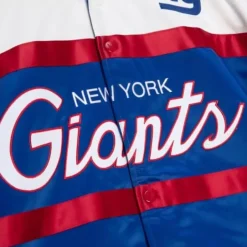 Men Mitchell & Ness Jackets & Outerwear-Special Script Heavyweight Satin Jacket New York Giants