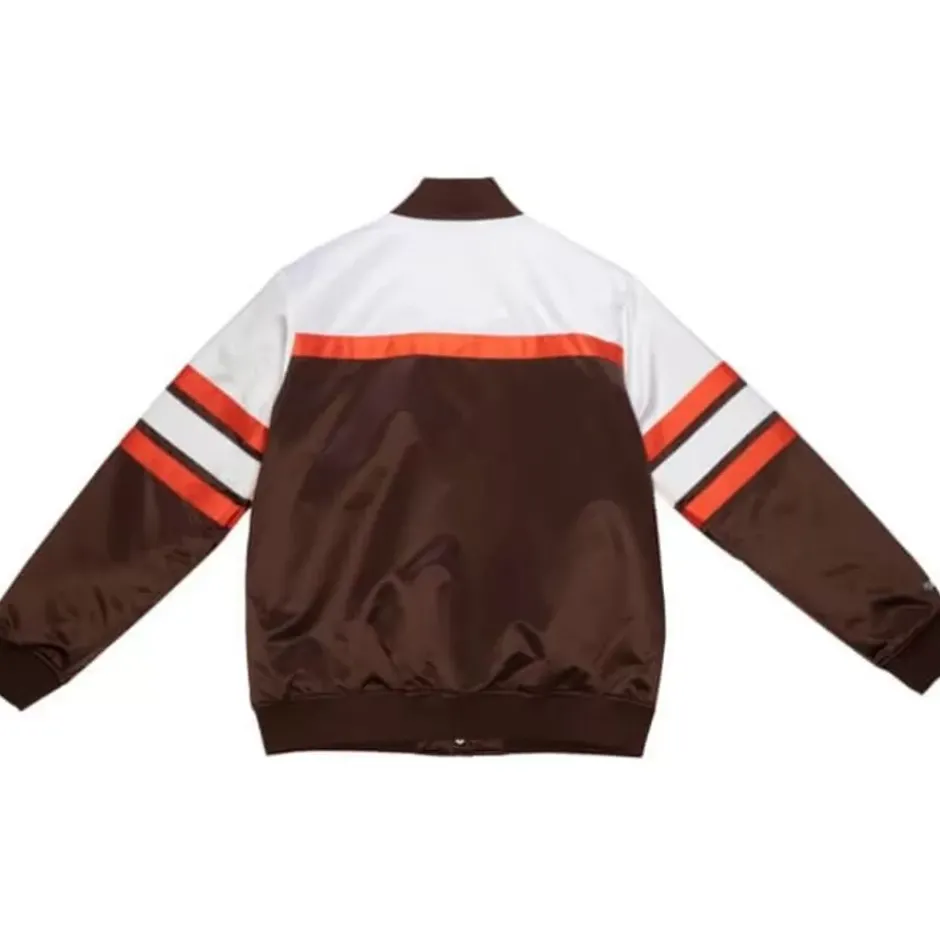Men Mitchell & Ness Jackets & Outerwear-Special Script Heavyweight Satin Jacket Cleveland Browns