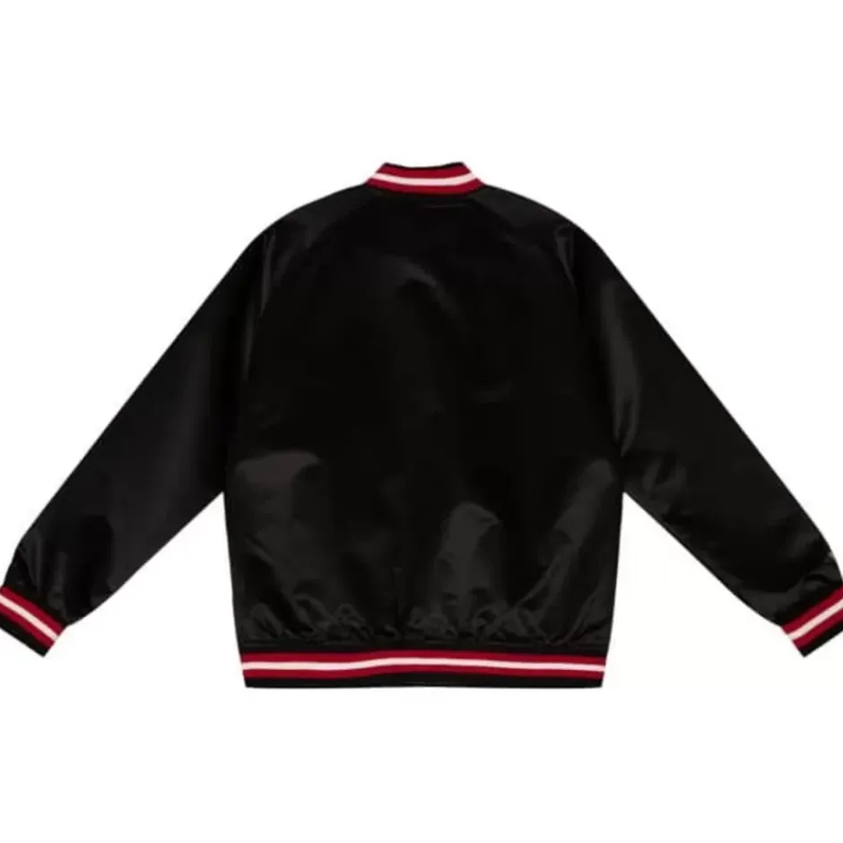 Men Mitchell & Ness Jackets & Outerwear-Special Script Light Weight Satin Jacket Chicago Blackhawks