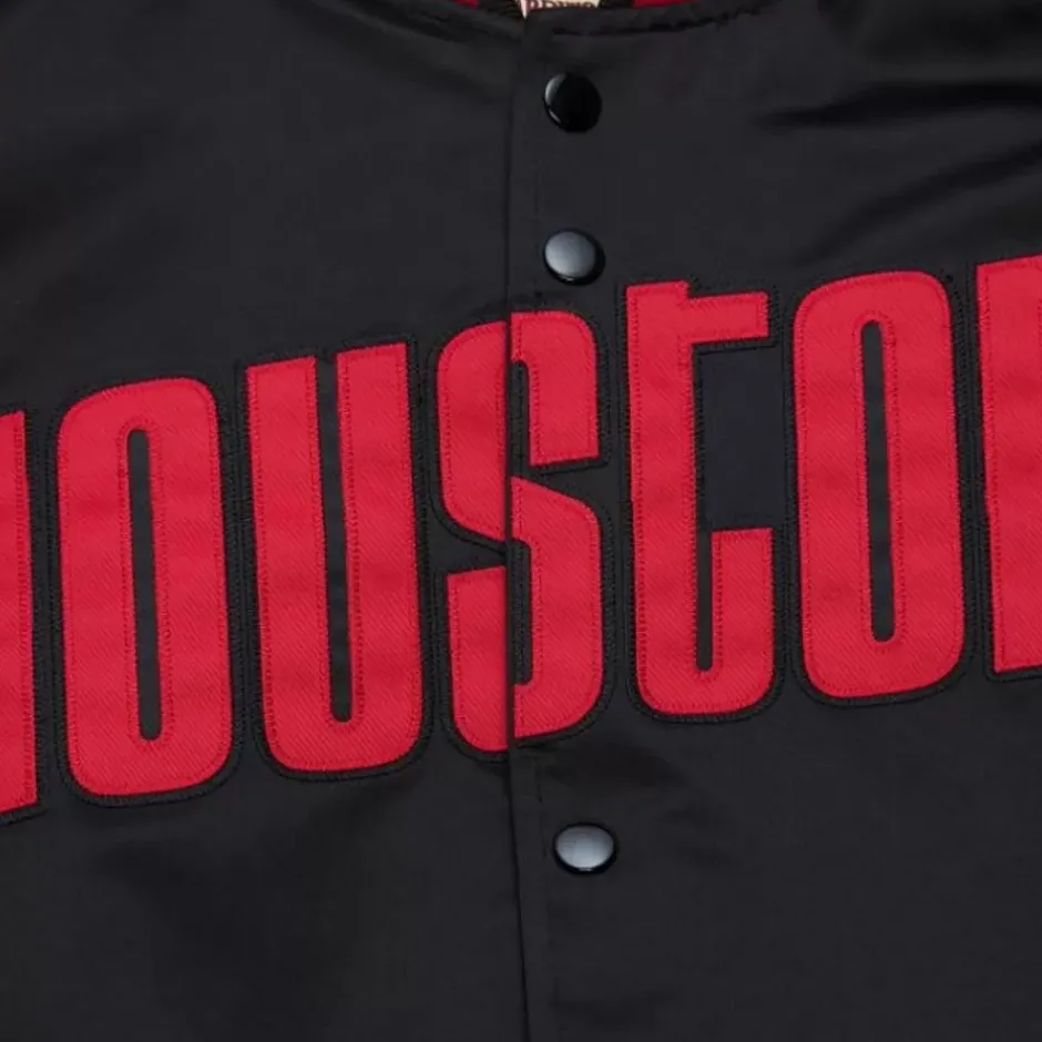 Men Mitchell & Ness Jackets & Outerwear-Special Script Lightweight Satin Jacket Houston Rockets