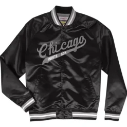 Men Mitchell & Ness Jackets & Outerwear-Special Script Lightweight Satin Jacket Chicago White Sox