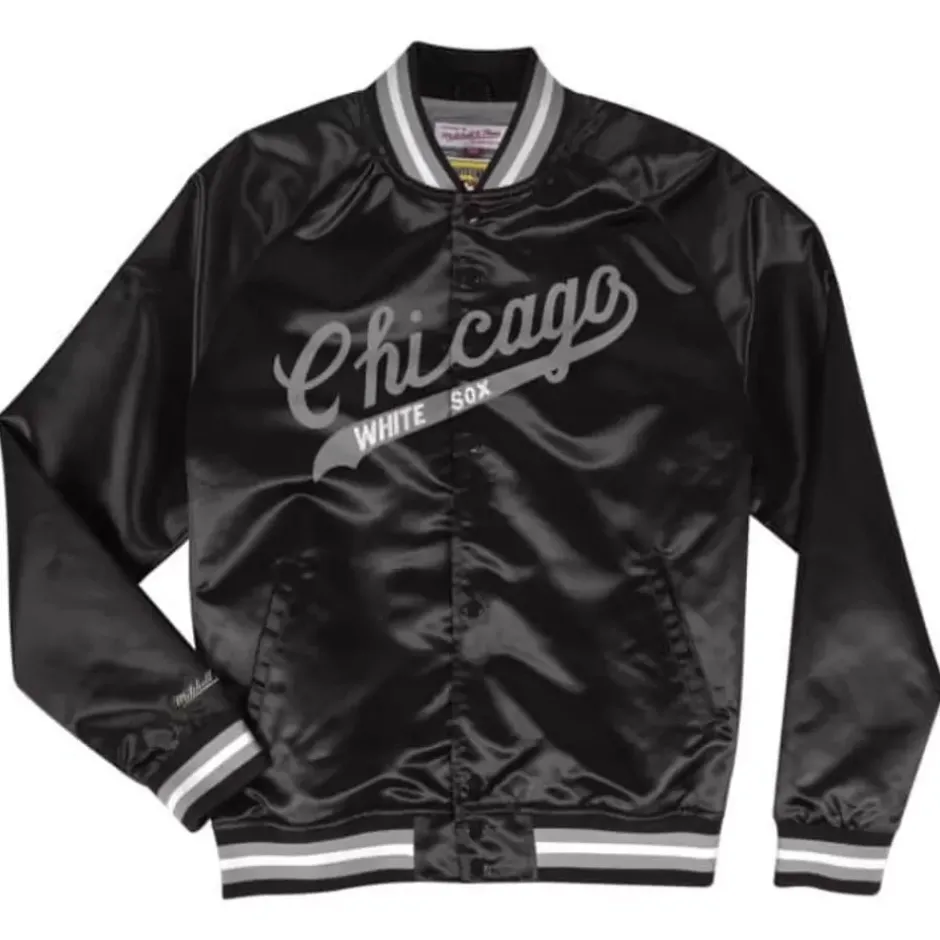 Men Mitchell & Ness Jackets & Outerwear-Special Script Lightweight Satin Jacket Chicago White Sox