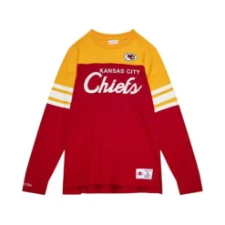 Men Mitchell & Ness T-Shirts & Tops-Special Script Long Sleeve Kansas City Chiefs