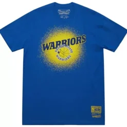 Men Mitchell & Ness T-Shirts & Tops-Spray Paint Tee Golden State Warriors