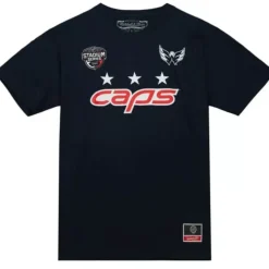 Men Mitchell & Ness T-Shirts & Tops-Ss Caps Tee Washington Capitals