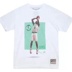 Men Mitchell & Ness T-Shirts & Tops-Star Maze Tee Boston Celtics Kevin Garnett