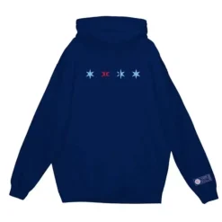 Men Mitchell & Ness Hoodies & Sweatshirts-Stars Secondary Logo Pullover Chicago Fire