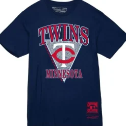 Men Mitchell & Ness T-Shirts & Tops-Stolen Base Tee Minnesota Twins