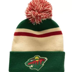 Mitchell & Ness Knit-Stripe Pom Knit Minnesota Wild