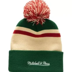 Mitchell & Ness Knit-Stripe Pom Knit Minnesota Wild