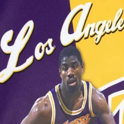 Men Mitchell & Ness T-Shirts & Tops-Sublimated Player Tank Los Angeles Lakers Magic Johnson