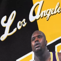 Men Mitchell & Ness T-Shirts & Tops-Sublimated Player Tank Los Angeles Lakers Shaquille O'Neal