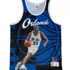 Men Mitchell & Ness T-Shirts & Tops-Sublimated Player Tank Orlando Magic Grant Hill