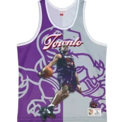 Men Mitchell & Ness T-Shirts & Tops-Sublimated Player Tank Toronto Raptors Vince Carter