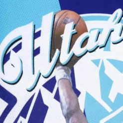 Men Mitchell & Ness T-Shirts & Tops-Sublimated Player Tank Utah Jazz Karl Malone