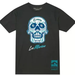 Men Mitchell & Ness T-Shirts & Tops-Sugar Skull Tee Florida Marlins
