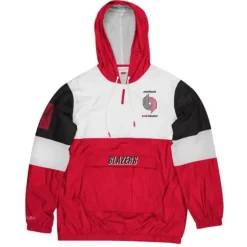 Men Mitchell & Ness Jackets & Outerwear-Surprise Win Windbreaker Portland Trail Blazers