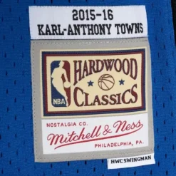 Mitchell & Ness Nba Swingman-Swingman Karl-Anthony Towns Minnesota Timberwolves Road 2015-16 Jersey