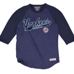 Men Mitchell & Ness T-Shirts & Tops-Tail Sweeper Raglan New York Yankees