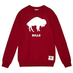 Men Mitchell & Ness Hoodies & Sweatshirts-Team Basic 1 Crew Buffalo Bills