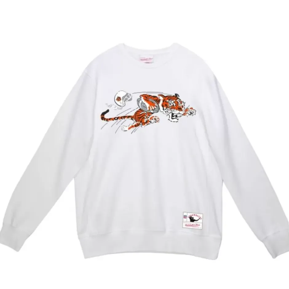 Men Mitchell & Ness Hoodies & Sweatshirts-Team Basic 1 Crew Cincinnati Bengals