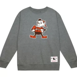 Men Mitchell & Ness Hoodies & Sweatshirts-Team Basic 1 Crew Cleveland Browns