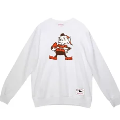 Men Mitchell & Ness Hoodies & Sweatshirts-Team Basic 1 Crew Cleveland Browns
