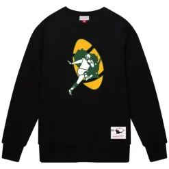 Men Mitchell & Ness Hoodies & Sweatshirts-Team Basic 1 Crew Green Bay Packers