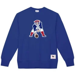 Men Mitchell & Ness Hoodies & Sweatshirts-Team Basic 1 Crew New England Patriots