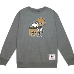 Men Mitchell & Ness Hoodies & Sweatshirts-Team Basic 2 Crew New Orleans Saints