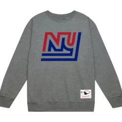 Men Mitchell & Ness Hoodies & Sweatshirts-Team Basic 3 Crew New York Giants