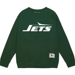 Men Mitchell & Ness Hoodies & Sweatshirts-Team Basic 2 Crew New York Jets